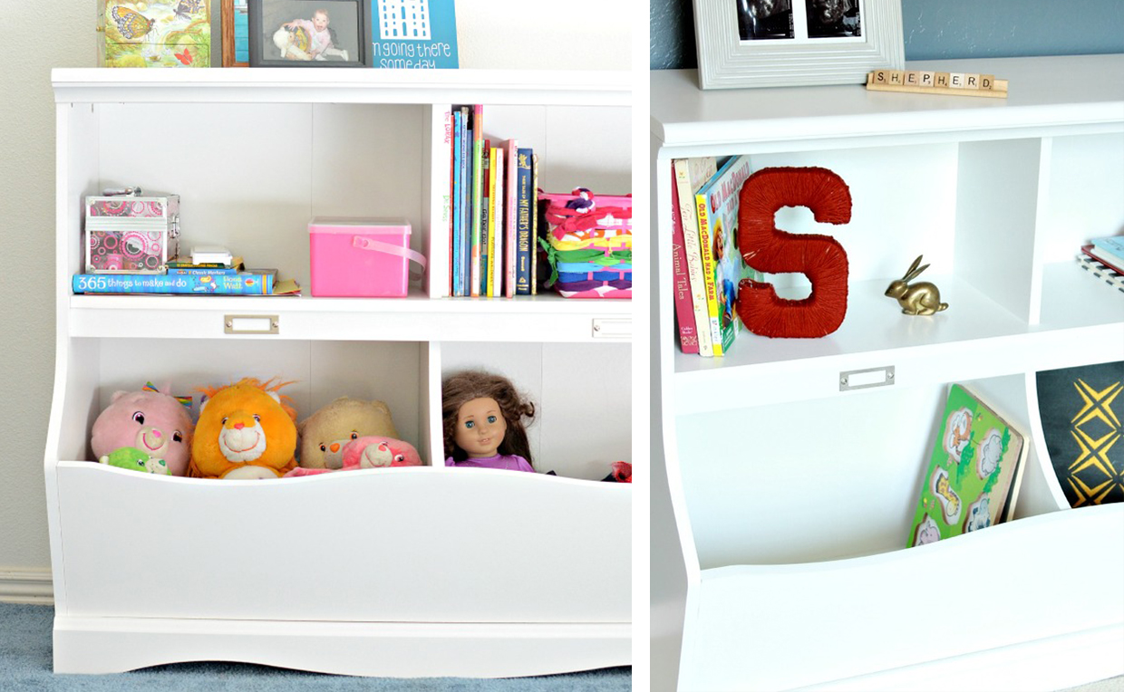 kidsbedroomstorage_Pogobookcase.jpg toy storage in bookcase with cubby