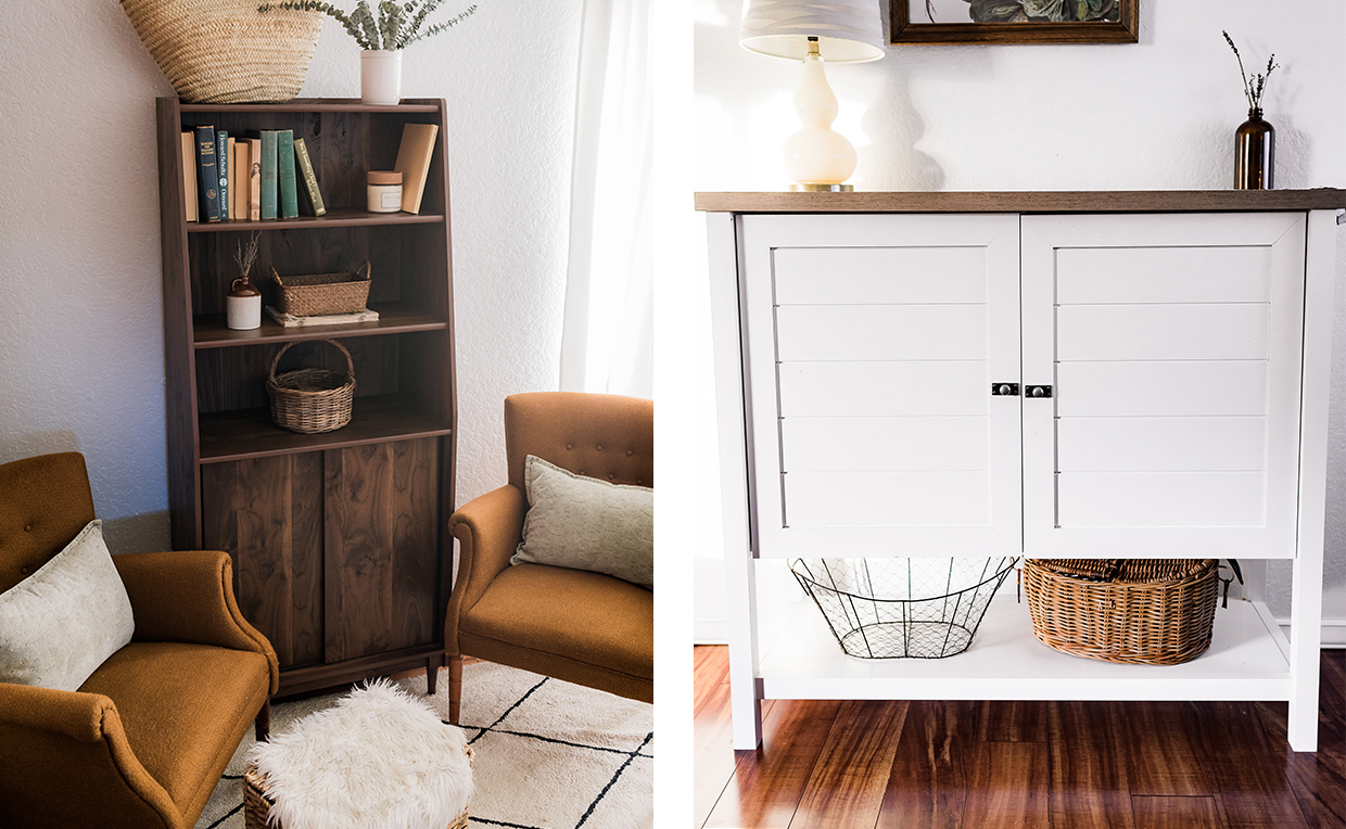 Blog_Storage_1240x764_04.jpg Midcentury Modern bookcase with doors, cottage-style storage cabinet