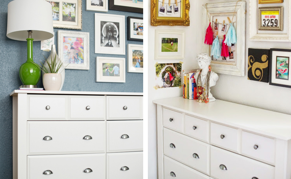 dresserstorage_gallerywall.jpg gallery wall behind wide dresser