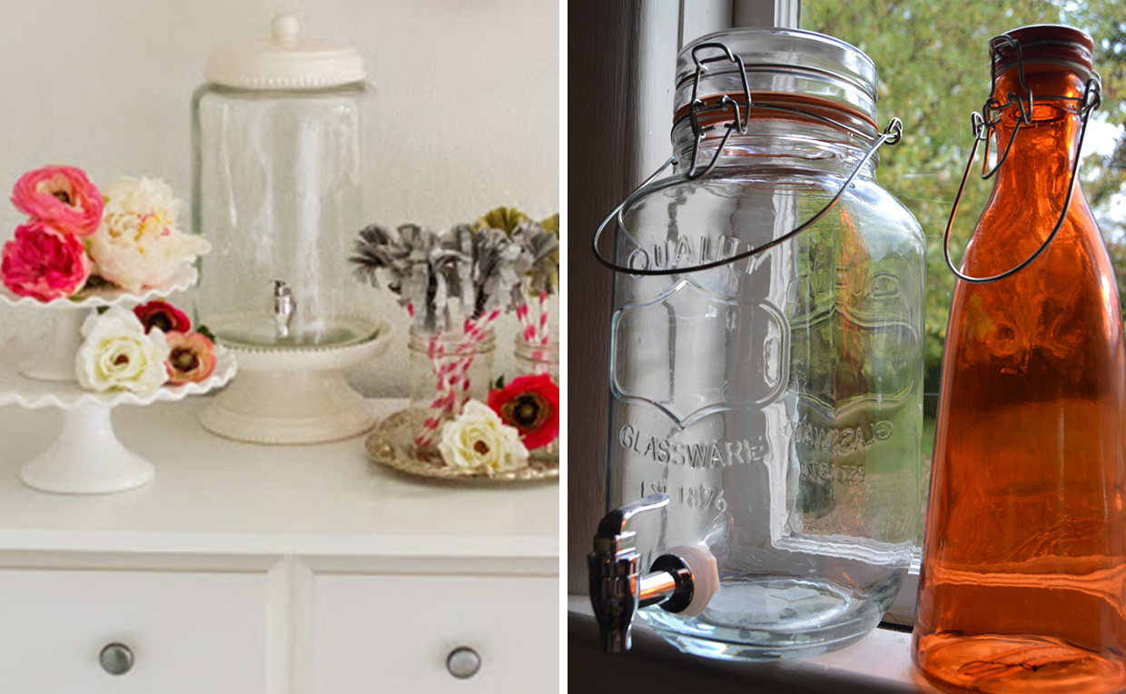 SmallSpaceEntertainingSpoutedContainers.jpg Spouted beverage containers are festive and save on cans and bottles.