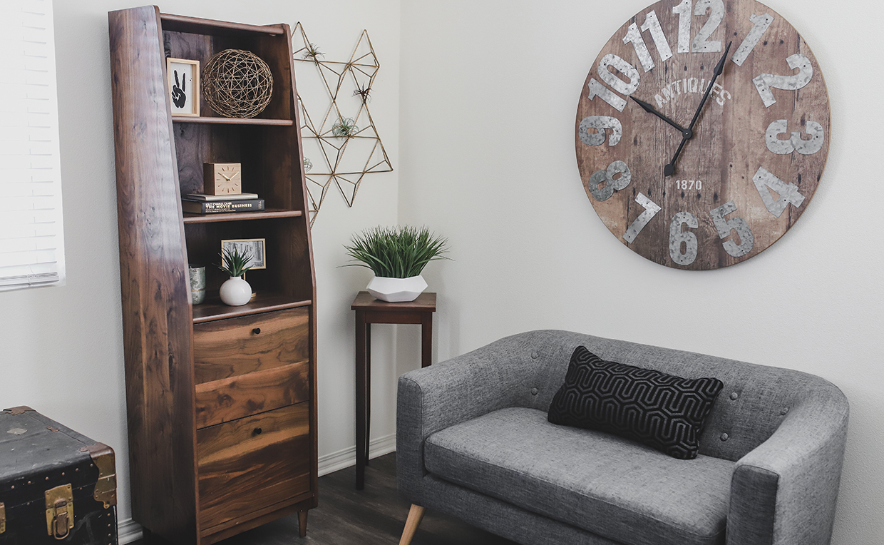 Blog_Amanda_1240x764_01.jpg Midcentury Modern bookcase with drawers, home office file storage