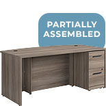 72” x 36" 2-File Single Ped Bowfront Desk 431531