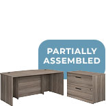 72” x 36" Bowfront Desk with Lateral File 431551