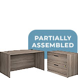 60" x 35" Bowfront Desk with Lateral File 431838