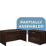 60" x 35" Bowfront Desk with Lateral File 431870